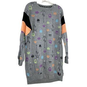 Nightmare Before Christmas Nightgown Nightshirt Tim Burton Gray Orange Sz:S